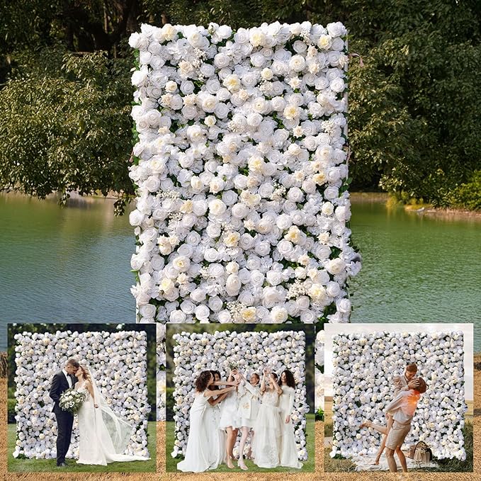 Artificial Luxury‌ Flower Wall Panels, Gorgeous 3D Silk Floral Backdrop by COCOFLOWERWALL