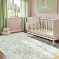 Sage Vintage Area Rug 4x6 for Living Room Bedroom, Washable Distressed by Deerly