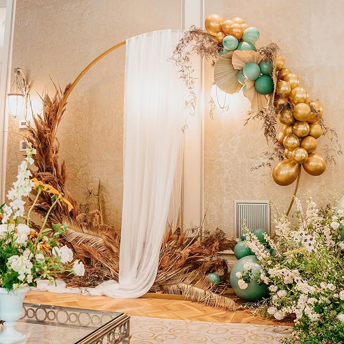 Wokceer White Wedding Arch Draping Fabric Backdrop 28.7" X 20FT Sheer Drapes - Image 7