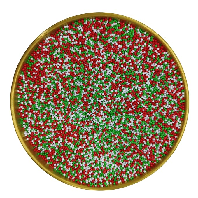 Edible Red & Green & White Pearl Sugar Sprinkles Candy 2mm Mini Pearls Cake - Image 3