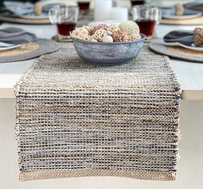 Chardin home Natural Jute Table Runner 13x72 Inch – Vintage Boho Rustic Table by ChardinHome