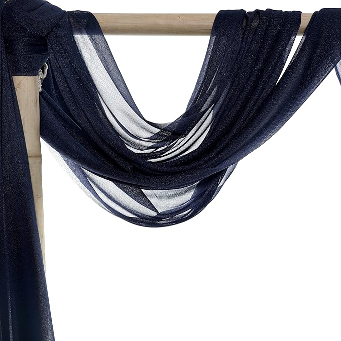 VDS Pack of 3 Panel Wedding Arch Draping Fabric Sheer Chiffon Fabric Drapery - Image 5