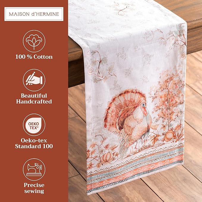 Maison d' Hermine Table Runner 100% Cotton Single Layer Table Runners 108 - Image 2