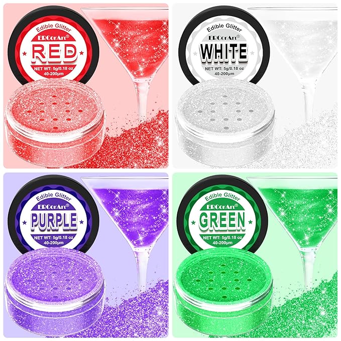 Edible Glitter - 4 Colors Luster Dust Edible Glitter - Image 2