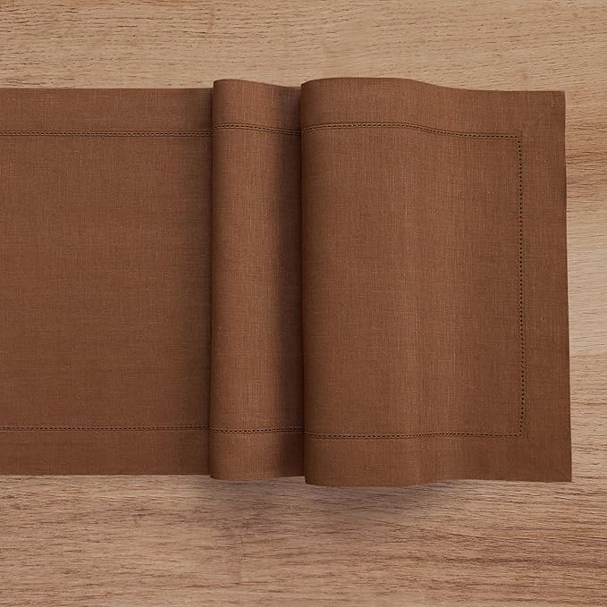 Solino Home Linen Brown Table Runner 72 Inches Long - Image 3