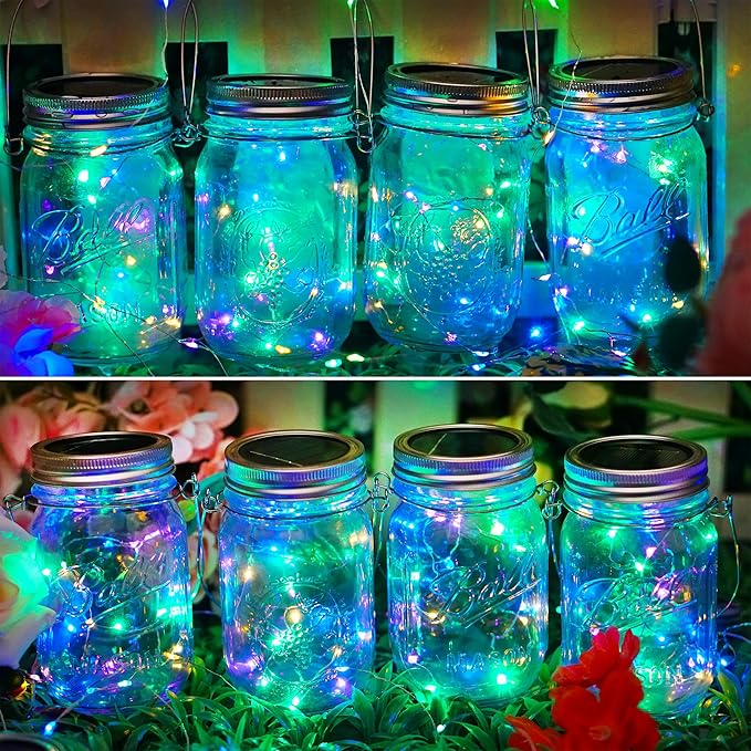SunKite Solar Mason Jar Lights, 12 Pack 30 LED Waterproof Fairy Firefly Jar - Image 4