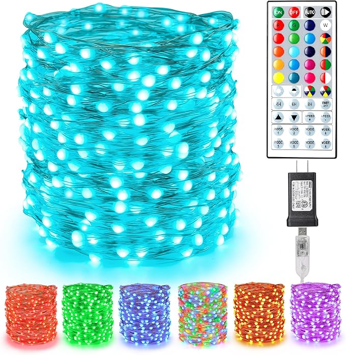 BrizLabs Color Changing Fairy Lights, 66ft 200 LED Rainbow Christmas Fairy by BrizLabs