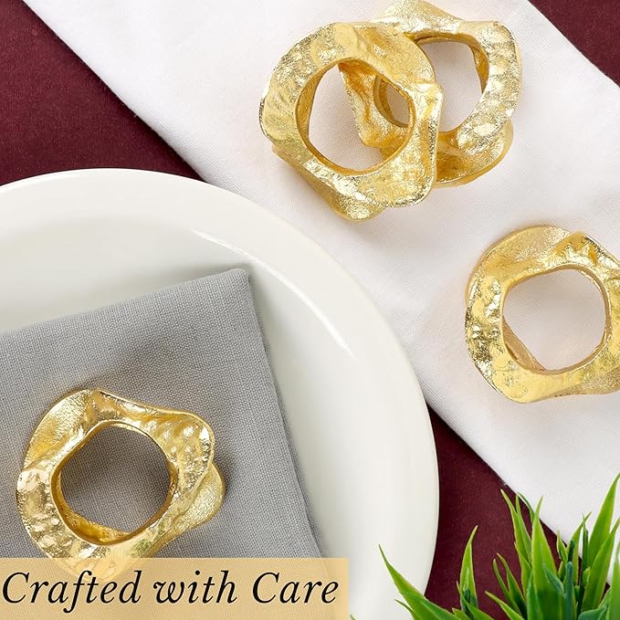 Golden Napkin Rings Set of 8 - Image 5
