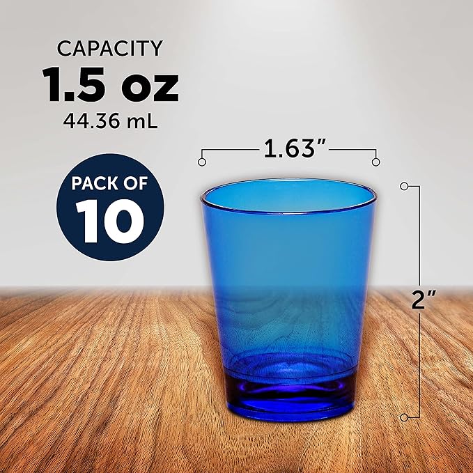 DISCOUNT PROMOS Translucent Plastic Shot Glasses 1.5 oz. Set of 10, Bulk Pack - Image 5