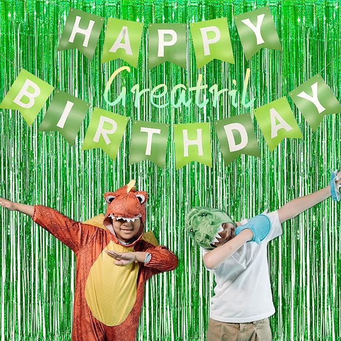 Green Tinsel Curtain Party Backdrop - Image 9