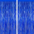 2 PCS Tinsel Backdrop, 3.28 FT x 7.05 FT Dark Blue Backdrop Curtains, Metallic by ZATAYE