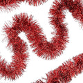 32.8 Ft Red Christmas Tinsel Garland Metallic Shiny Tassle Banner Wall Hanging by SHUYITT