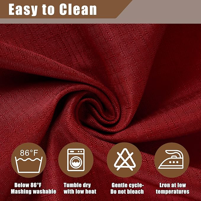 Fitable 2 Pack Faux Linen Christmas Tablecloths, Burlap Textured Fabric Table - Image 7