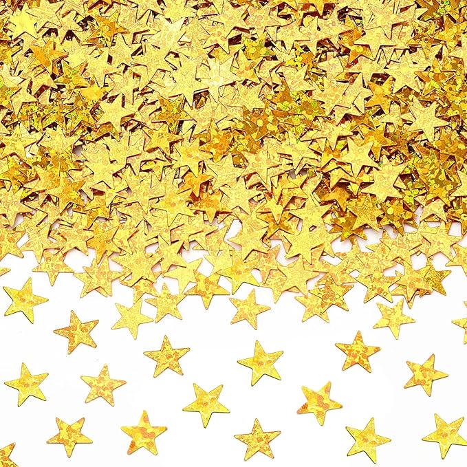 MARFOREVER Gold Star Confetti, Glitter Star Confetti Birthday Scatter Table by MARFOREVER