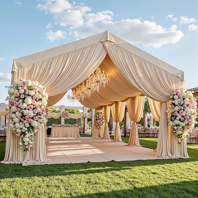 PartyVillage 50ftx40ft Beige Ceiling Curtain by PartyVillage