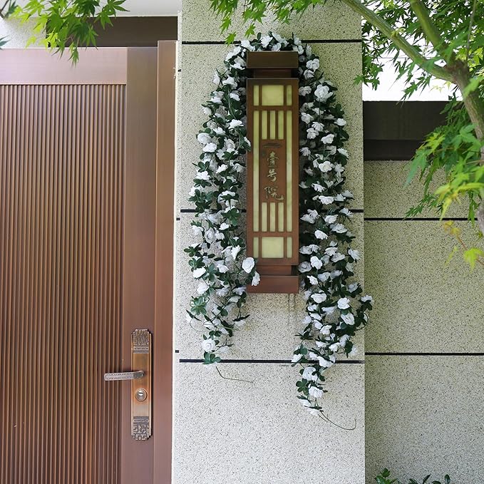 12 PCS 98.4 FT Artificial Flower Garland White Rose Garland - Image 7