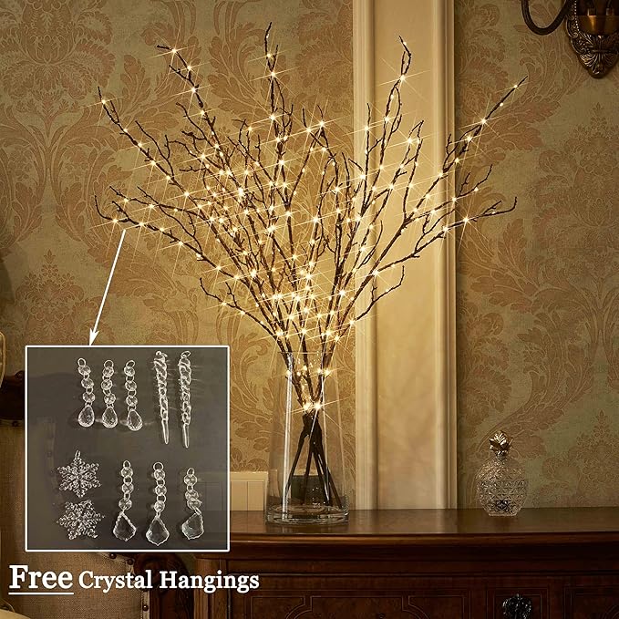Hairui Lighted Brown Twig Branches Plug in - Image 3