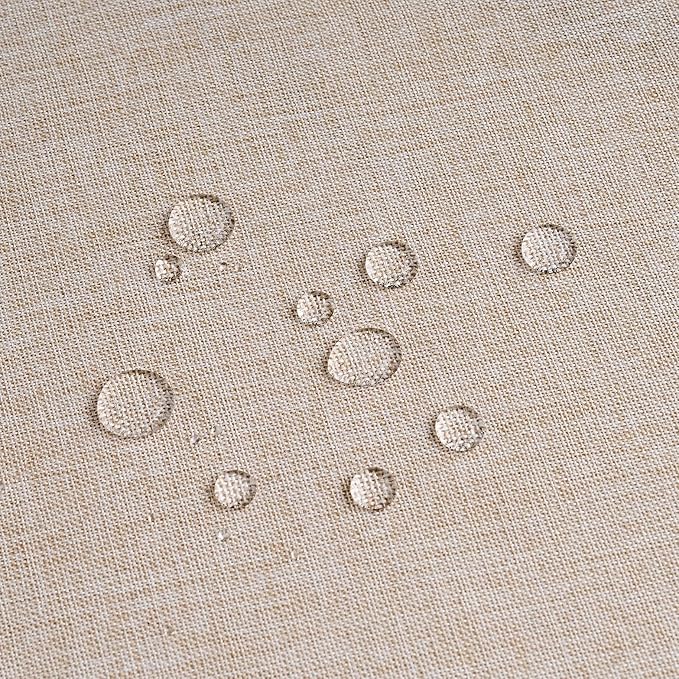 NLMUVW Oatmeal Linen Tablecloth Rectangle 6ft, Rustic Textured Table Cloth - Image 3