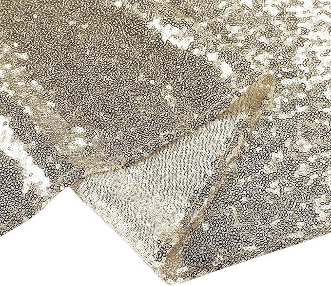 Champagne Gold Sequin Backdrop Curtain 10FTx10FT 1 Panel, Stage Sparkly - Image 6