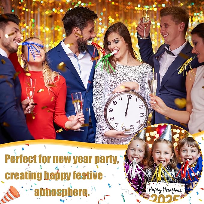 12 Pcs Glitter Noise Makers Metallic Fringed Party Blower - Image 6