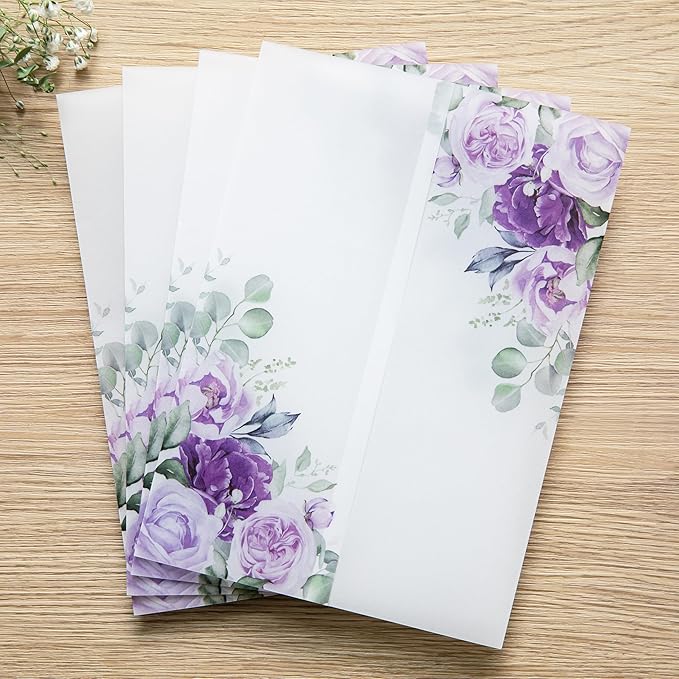PONATIA 50 PCS Purple Vellum Jackets - Image 2