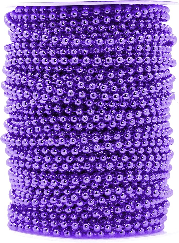 Mandala Crafts 4mm Faux Purple Pearl Beads Roll by MandalaCrafts