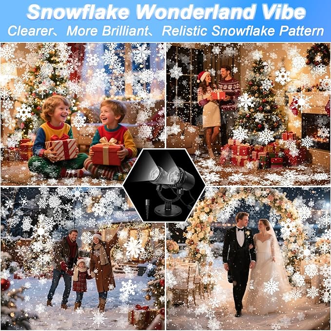 Snowflake Projector Christmas Lights Outdoor, Timer Double Head Projector - Image 8