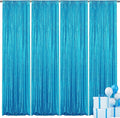 Turquoise Sequin Backdrop Curtain 4 Pieces 2FTx8FT Glitter Photography Backdrop by Unknown