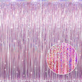 GOER 2 Pack 3.2 ft x 8.2 ft Metallic Tinsel Foil Fringe Curtains Party Photo by GOER