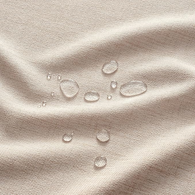 MIULEE Natural-Black Linen Tablecloth 60x104 Inch Rectangle Table Cloth - Image 2