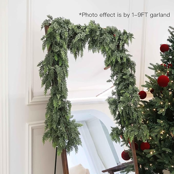 Christmas Cedar Garland Artificial Real Touch Thickness Realistic Greenery Pine - Image 6