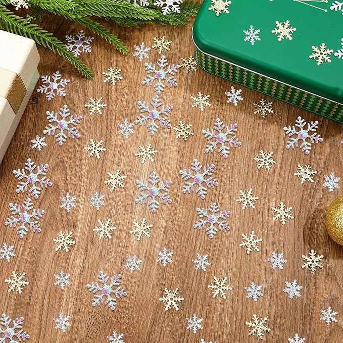 MARFOREVER Snowflake Confetti Decorations, Christmas Snowflake Glitter Confetti - Image 5