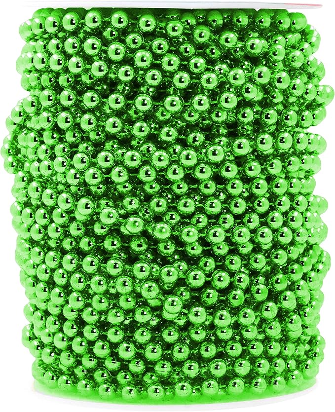 Mandala Crafts 6mm Faux Green Pearl Beads Roll by MandalaCrafts