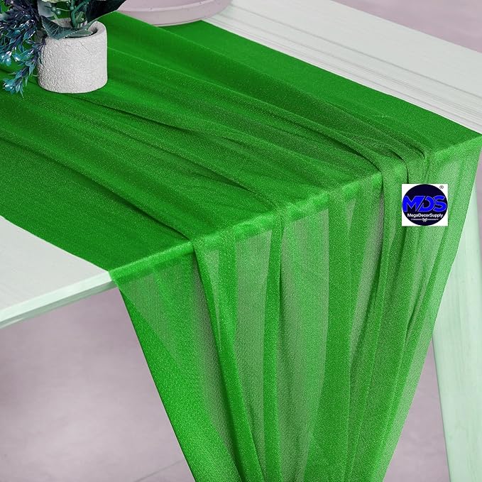 MDS 2 Pack 10ft Chiffon Table Runner 29 x 120 Inches Sheer Wedding Runner - Image 4