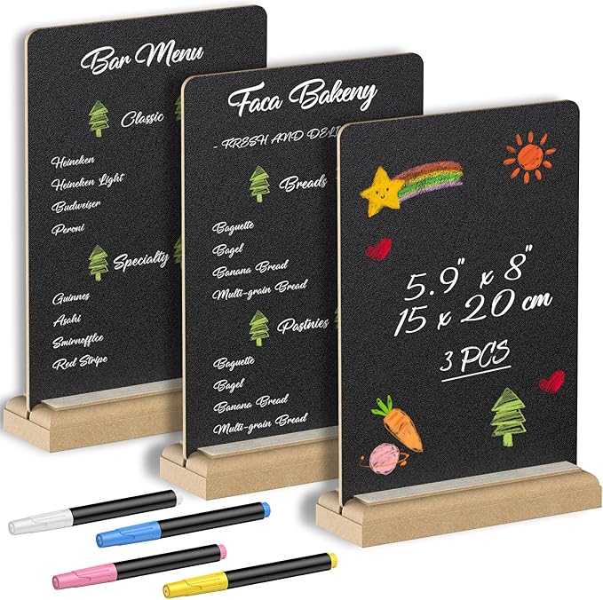 Uniclife 3 Pack Small Chalkboard Sign by UnicLife