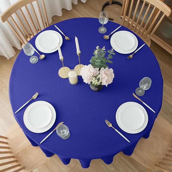 Biscaynebay Textured Fabric Round Tablecloths 60" - Image 8
