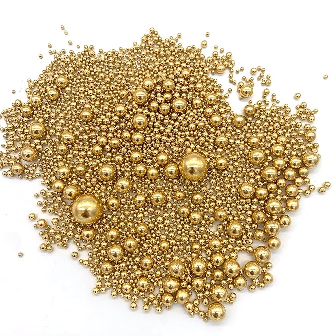 Weraru Edible Bright Gold Pearl Sugar Sprinkles Candy Mixing Size Baking Edible - Image 4