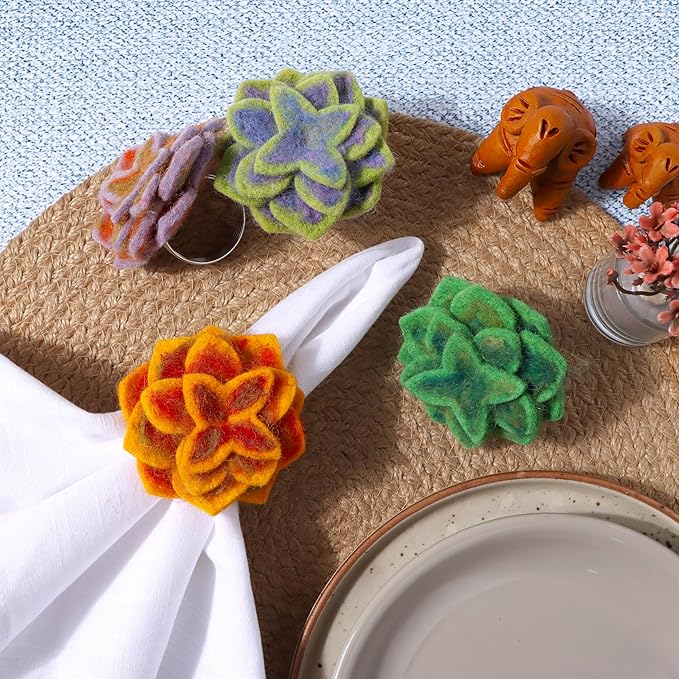 Wool Felt Napkin Ring Set of 8 - Image 9