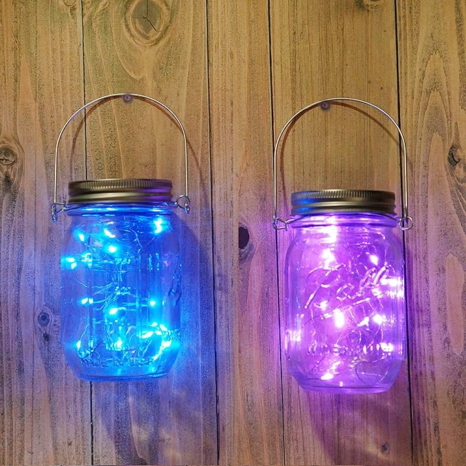 Decorman Solar Mason Jar Lid Lights, 6 Pack 20 LED Waterproof String Fairy Star - Image 7