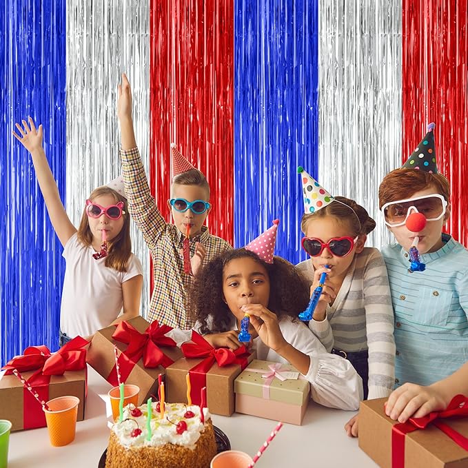 12 Pack 4th of July Decorations, 3.28 FT x 7.05 FT Patriotic Tinsel Backdrop - Image 6