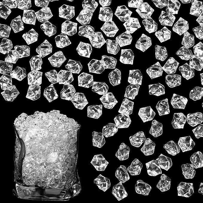 LAIDANLA 500PCS Fake Ice Cubes Clear Acrylic Gems Vase Fillers by LAIDANLA