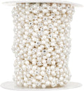 Mandala Crafts 0.25 Inch Crystal Faux White Pearl Beads Roll by MandalaCrafts