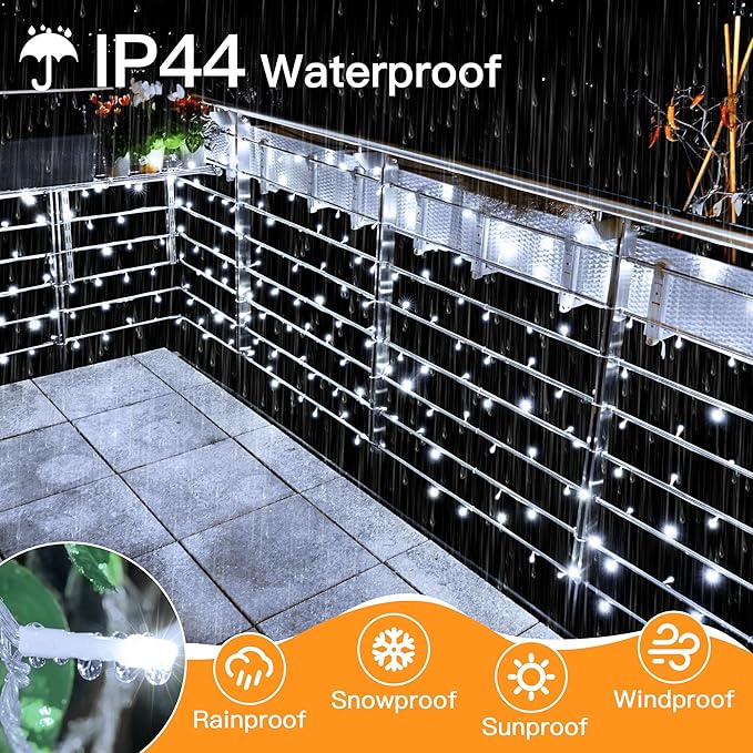 1000 LED 328 FT Christmas Light Outdoor, 8 Lighting Modes White String Lights - Image 7
