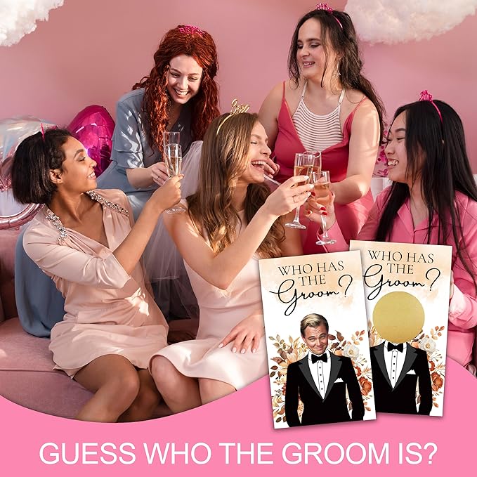 Floral Bridal Shower Games，Who Has The Groom Scratch Off Card, 3.5"x 2.1" Funny - Image 5