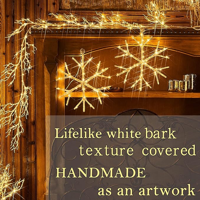 Fudios Snowflake Lights Warm White Battery Operated - Image 3