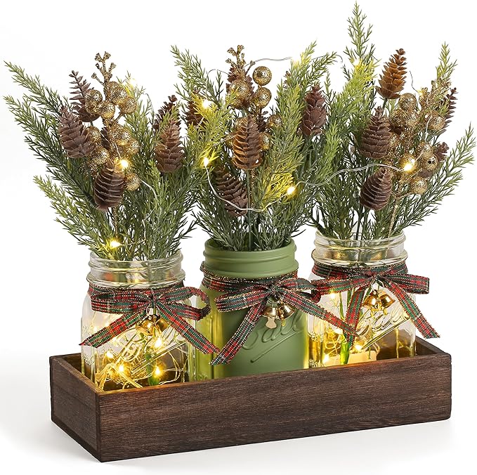 3 Pcs Mason Jar Centerpiece Decorations by Unknown