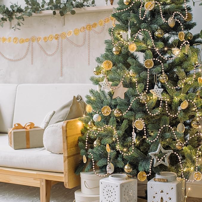 100 Feet Christmas Tree Decor, Rose Gold Christmas Tree Garland, Artificial - Image 4