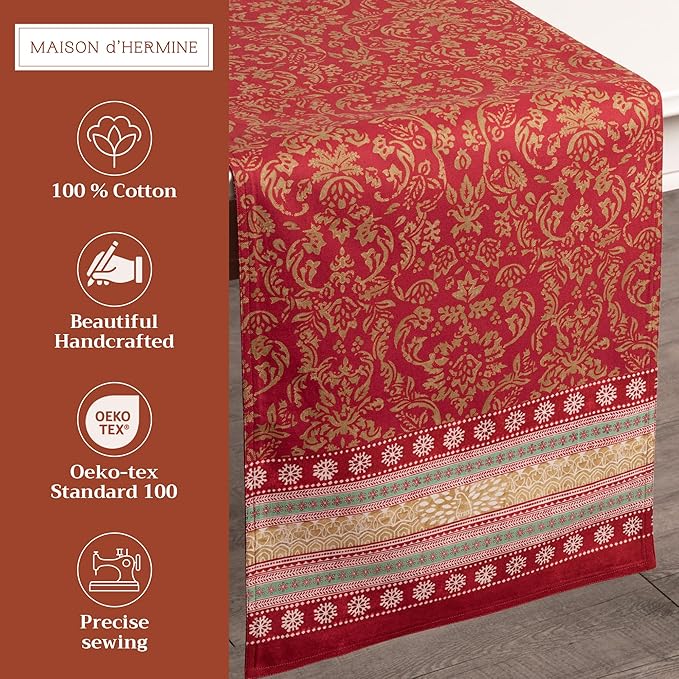 Maison d' Hermine Table Runner 100% Cotton Double Layer Table Runners 108 - Image 2