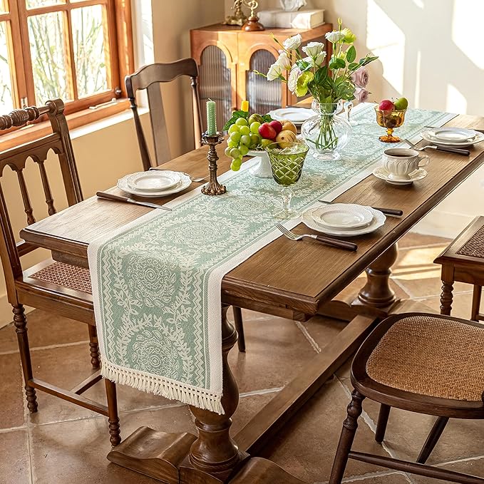 Table Runners 63 Inches, Waterproof Boho Table Runner - Image 2
