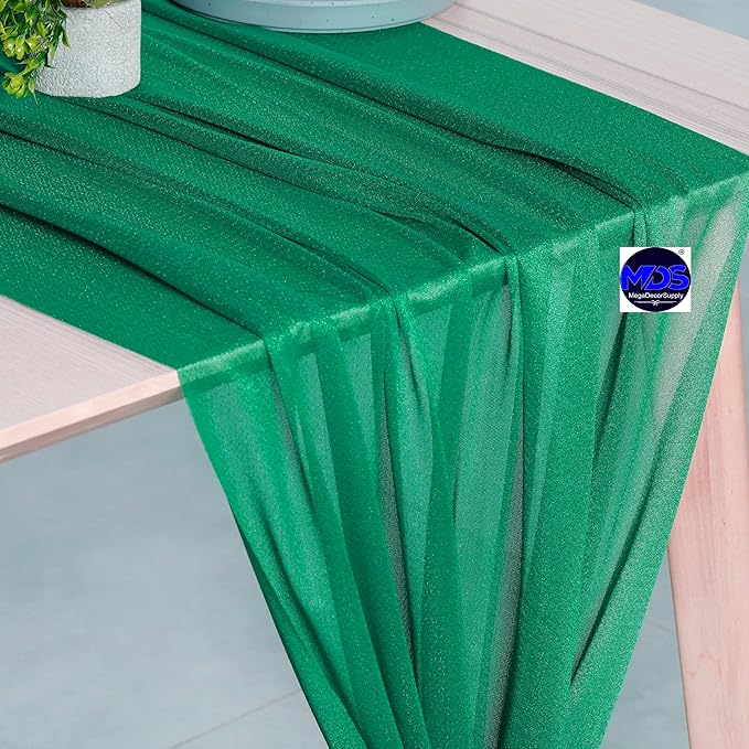 MDS 2 Pack 10ft Chiffon Table Runner 29 x 120 Inches Sheer Wedding Runner - Image 4